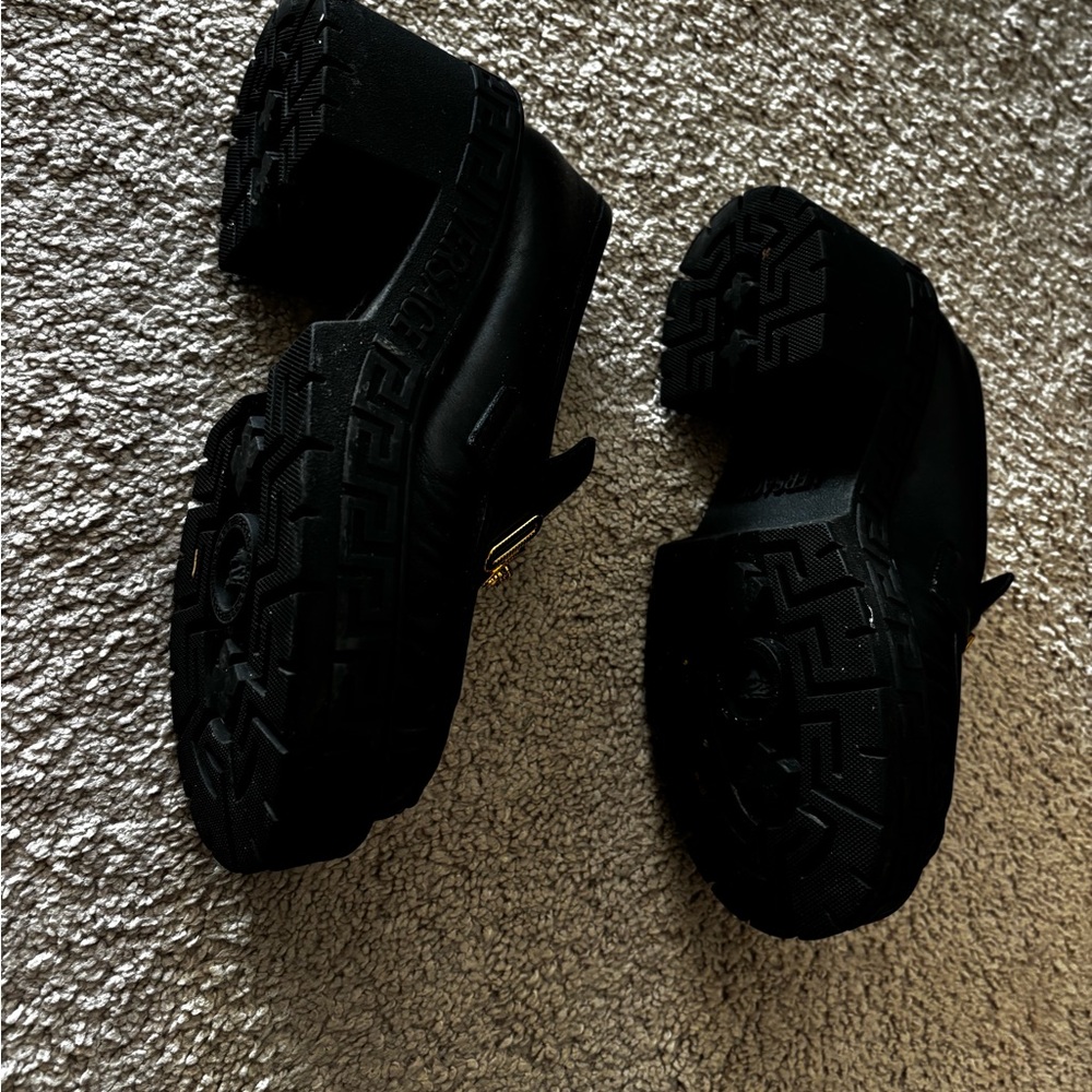 Versace Lug Sole Loafers with Gold Medallions 38 - Picture 3 of 5